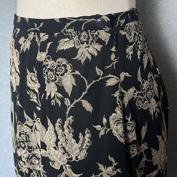 Eddie Bauer Y2K Floral Rayon Midi Tea Skirt Size 6 Dark Romantic Fairy Grunge - Picture 4 of 9